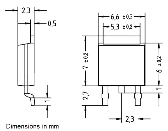 Mechanical Drawing - Diotec Semiconductor DI065N08D1-AQ N-Channel Power MOSFET